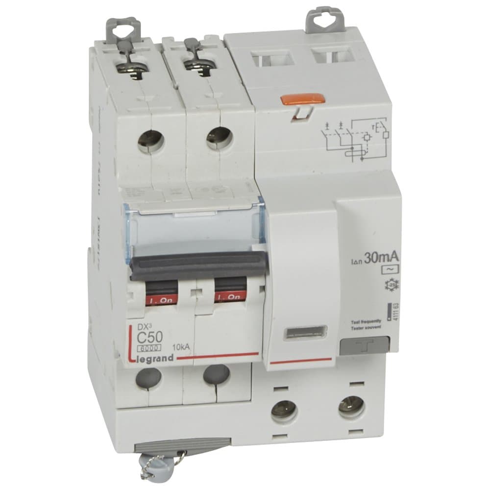 Legrand DX3 Автоматический выключатель дифференциального тока 2P 50А (С) 30MA-AC 4м 411163