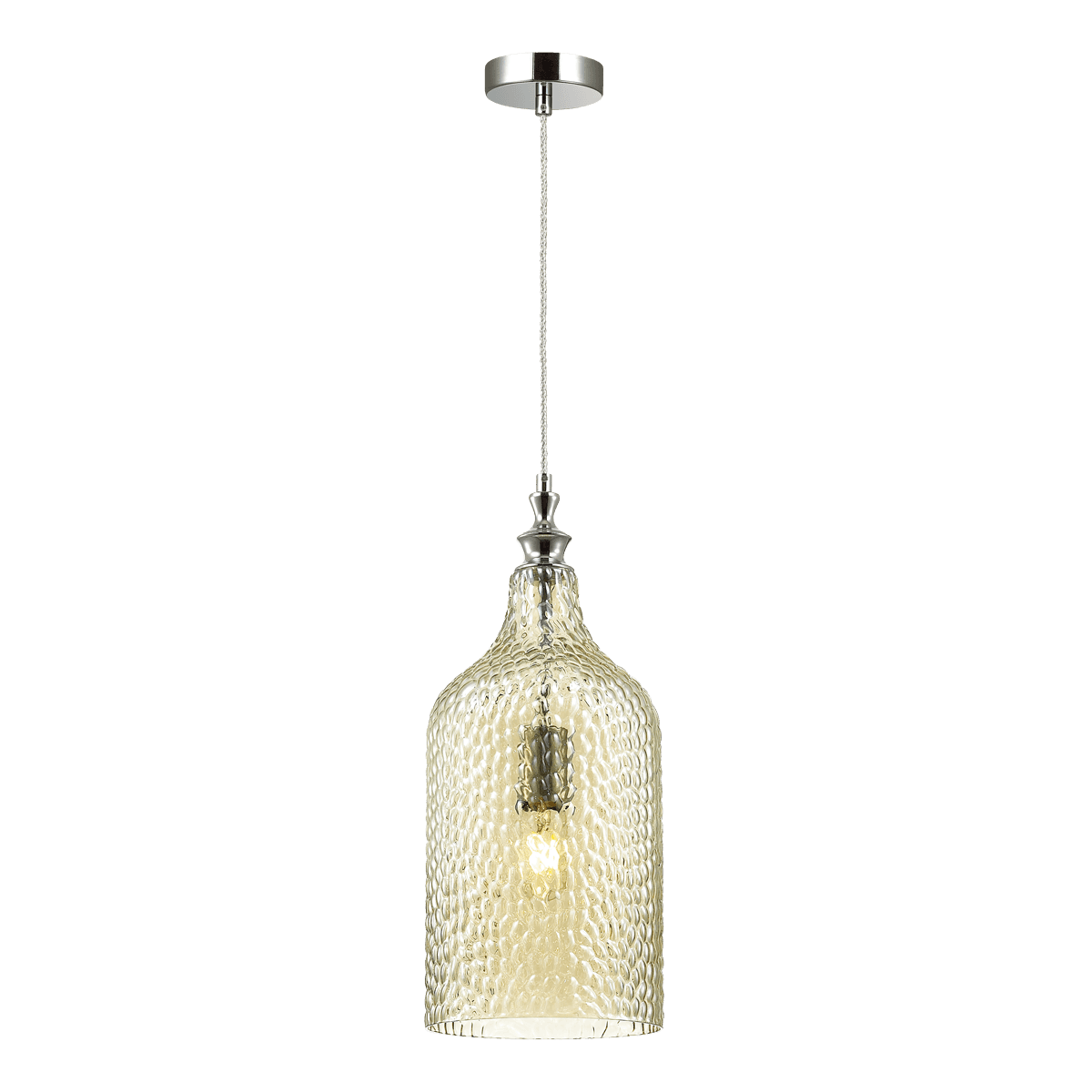 Odeon Light 4710/1 ODL20 365 св.коричневый/хром Подвес E27 60W 220V PELO — миниатюра 2