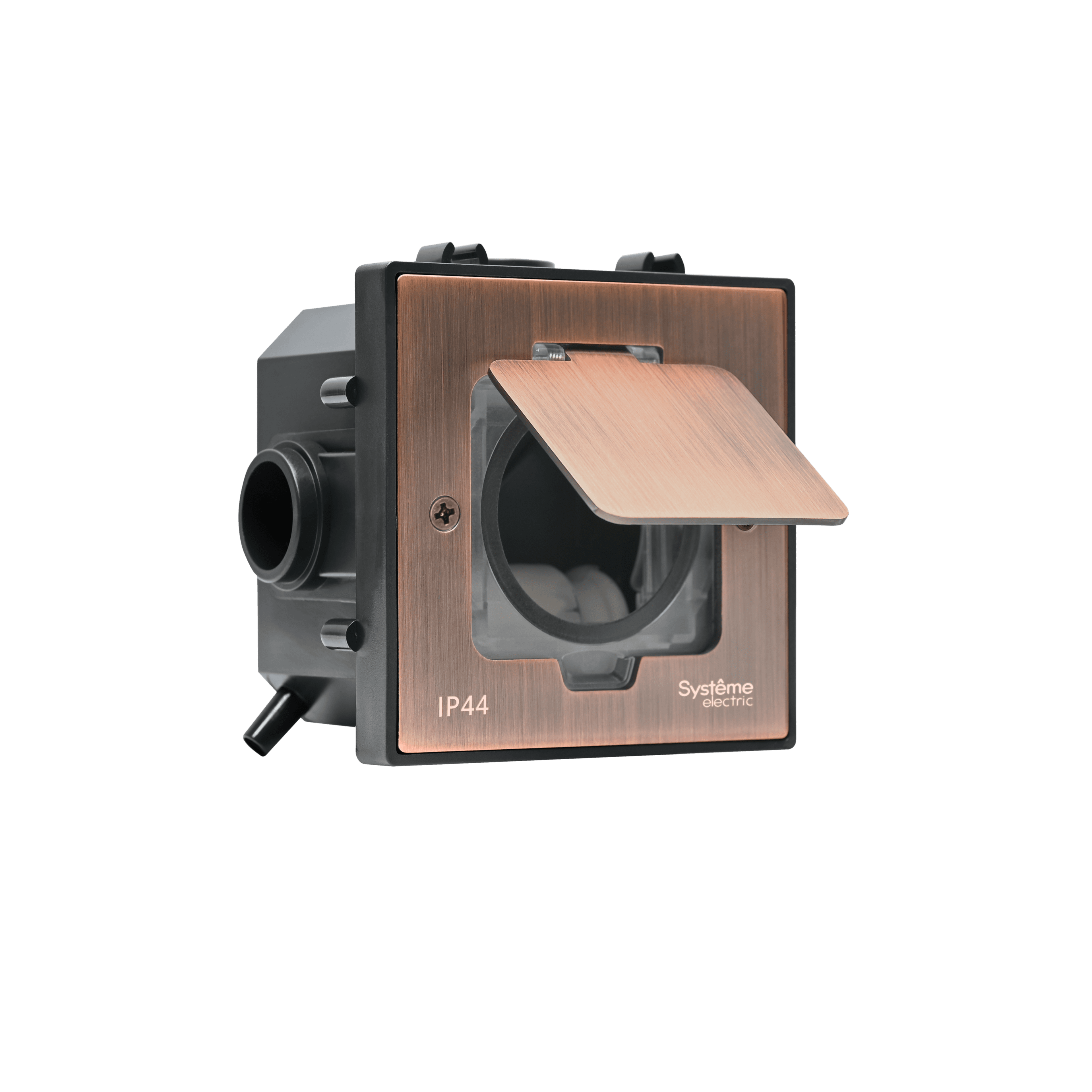 Systeme Elecrtic MultiDesk Медь Лючок на 2 модуля IP44 с монтажной коробкой для бетонных полов, тип MDK20 — миниатюра 10
