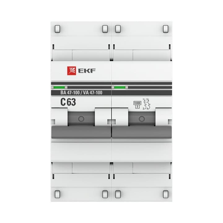 EKF PROxima ВА 47-100 Автоматический выключатель (С) 2P 63А 10kA mcb47100-2-63C-pro — миниатюра 3