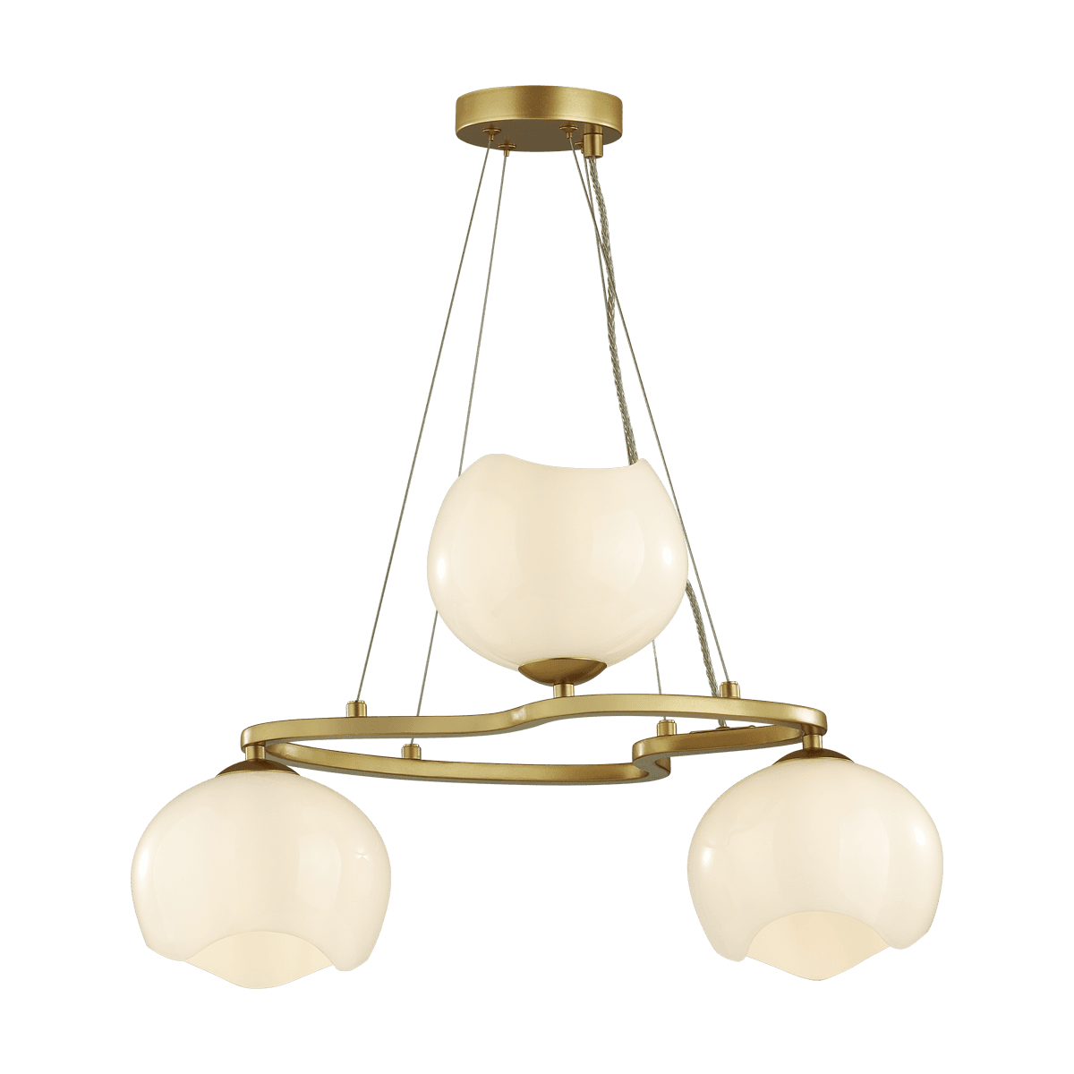 Odeon Light 4873/3 MODERN ODL_EX22 47 золотой/белый/стекло Люстра E14 3*40W WATERLILY — миниатюра 2
