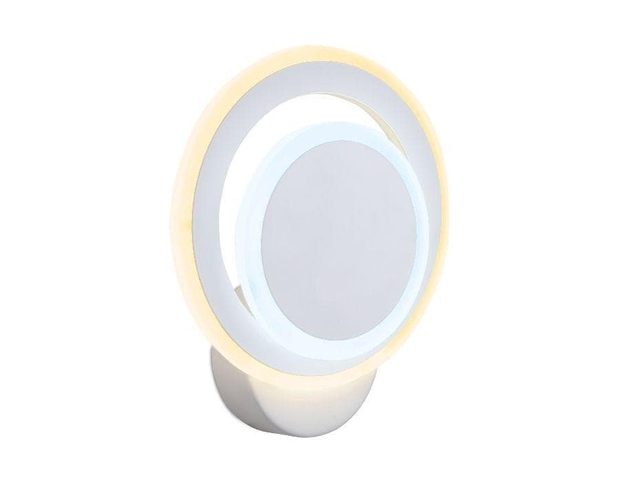 Ambrella Настенный светодиодный светильник с выключателем FA560 WH/S белый/песок LED 3000K/6400K 24W 200*200*60 — миниатюра 1