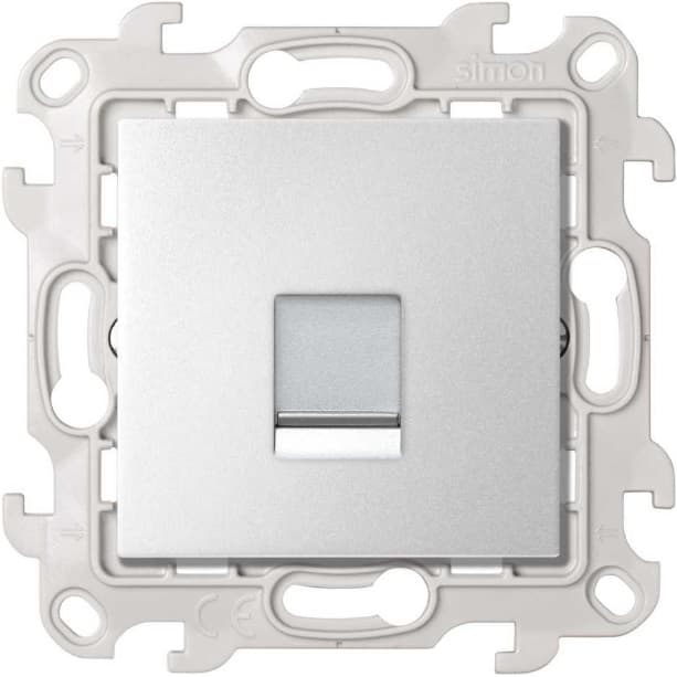 Simon 24 Алюминий Розетка для передачи данных RJ45 Cat.6 UTP 2410599-033