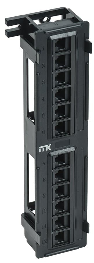 IEK ITK Настенная патч-панель кат.6 UTP, 12 портов (IDC Dual) PP12-C6U-D05 — миниатюра 1