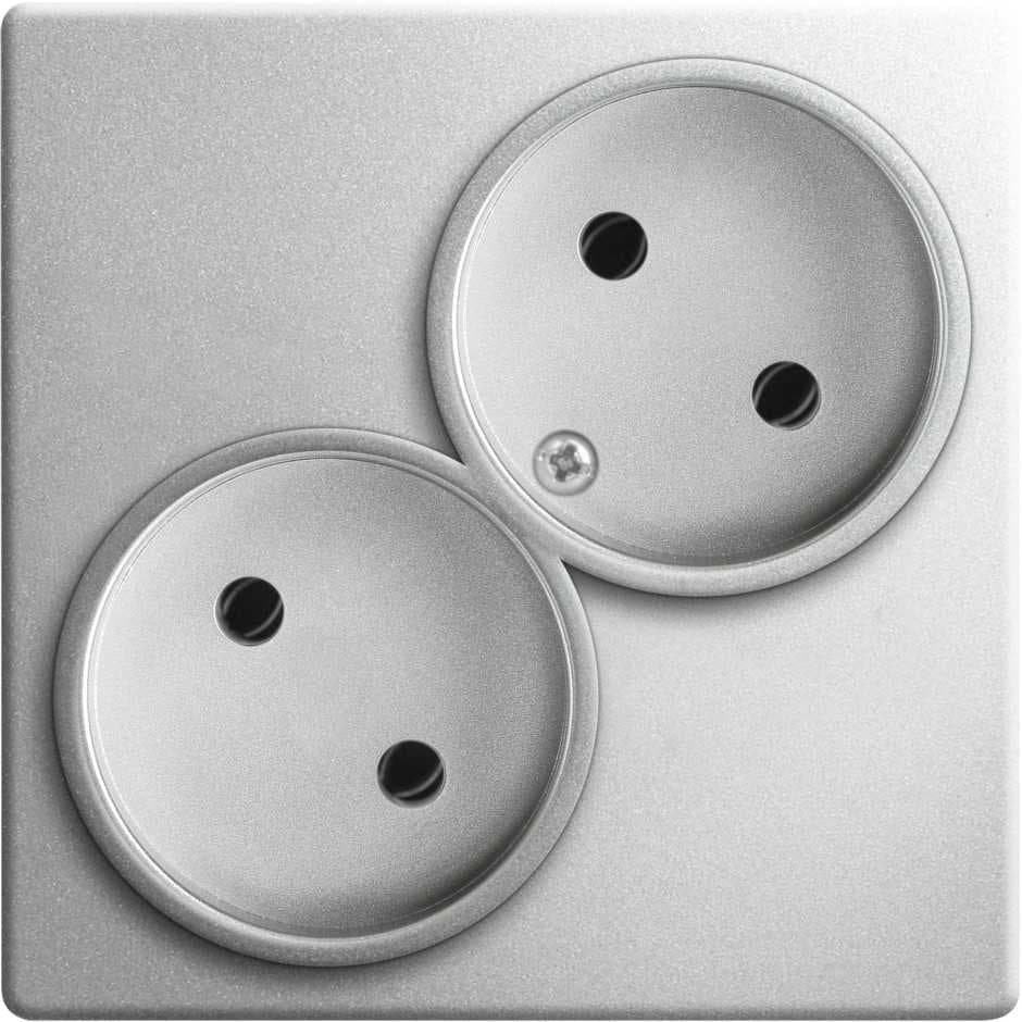 Simon 24 Алюминий Розетка двойная без заземления 2x2Р 16A 250В~ 2450457-033