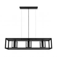 Eglo 390175 Подвесной потолочный светильник (люстра) BRISLING, 3x60W, E27, L1100, B250, H1100, сталь, черный/матовое стекло, черный полупрозрачный