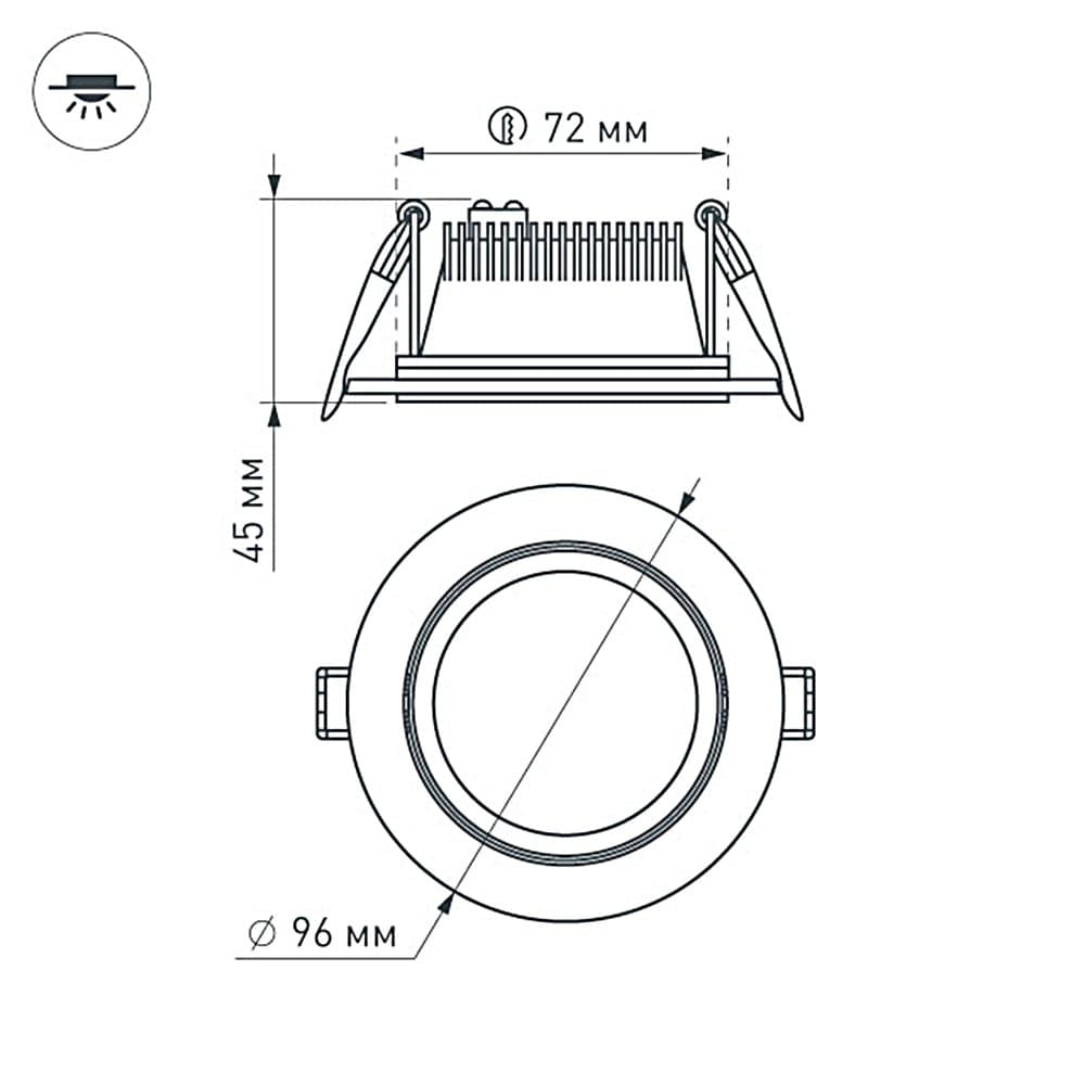 Arlight Светодиодная панель LT-R96WH 6W Warm White 120deg (IP40 Металл, 3 года) 015575 — миниатюра 2