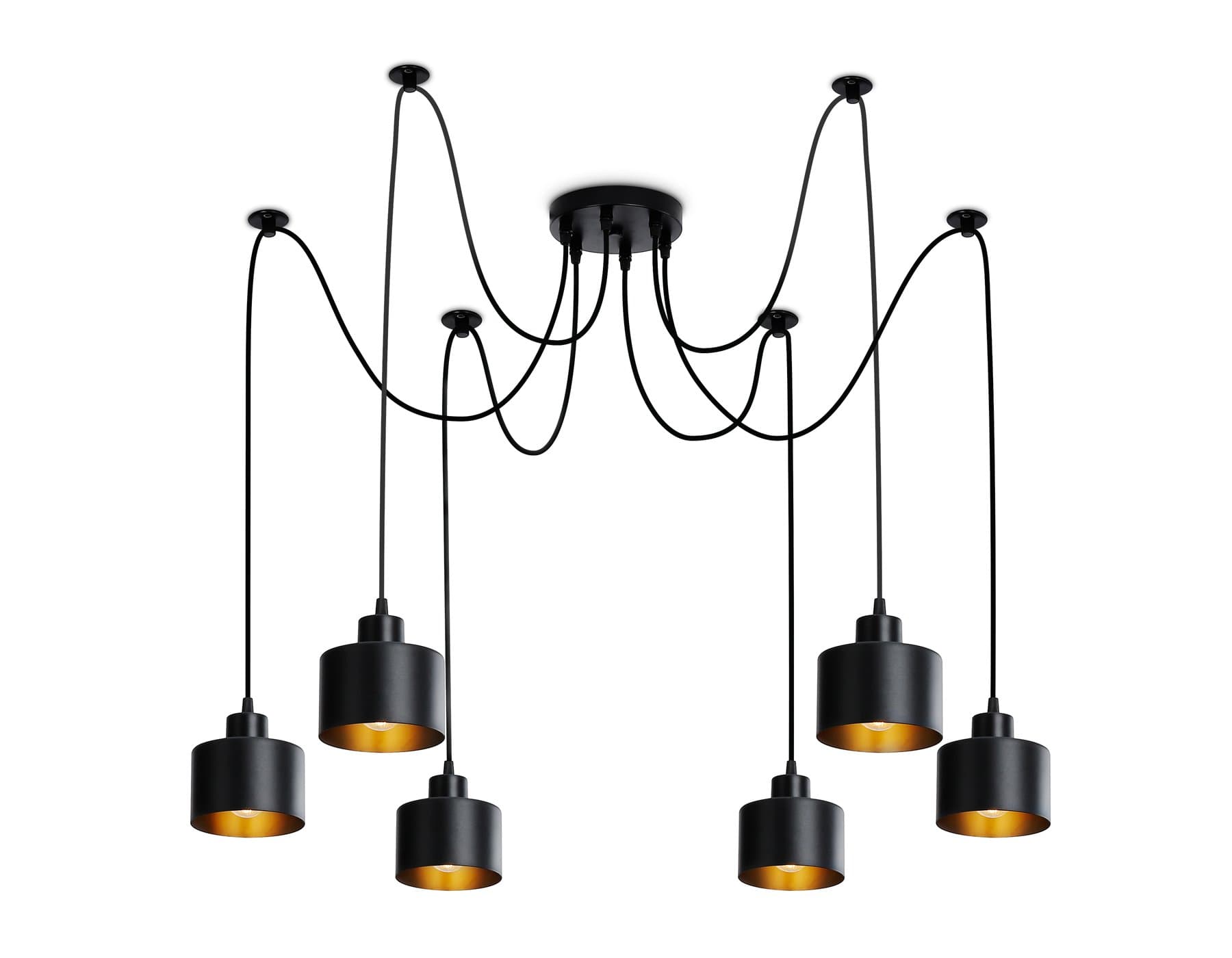 Ambrella Подвесной светильник в стиле лофт TR8132/6 BK черный E27*6 max 40W D700*800