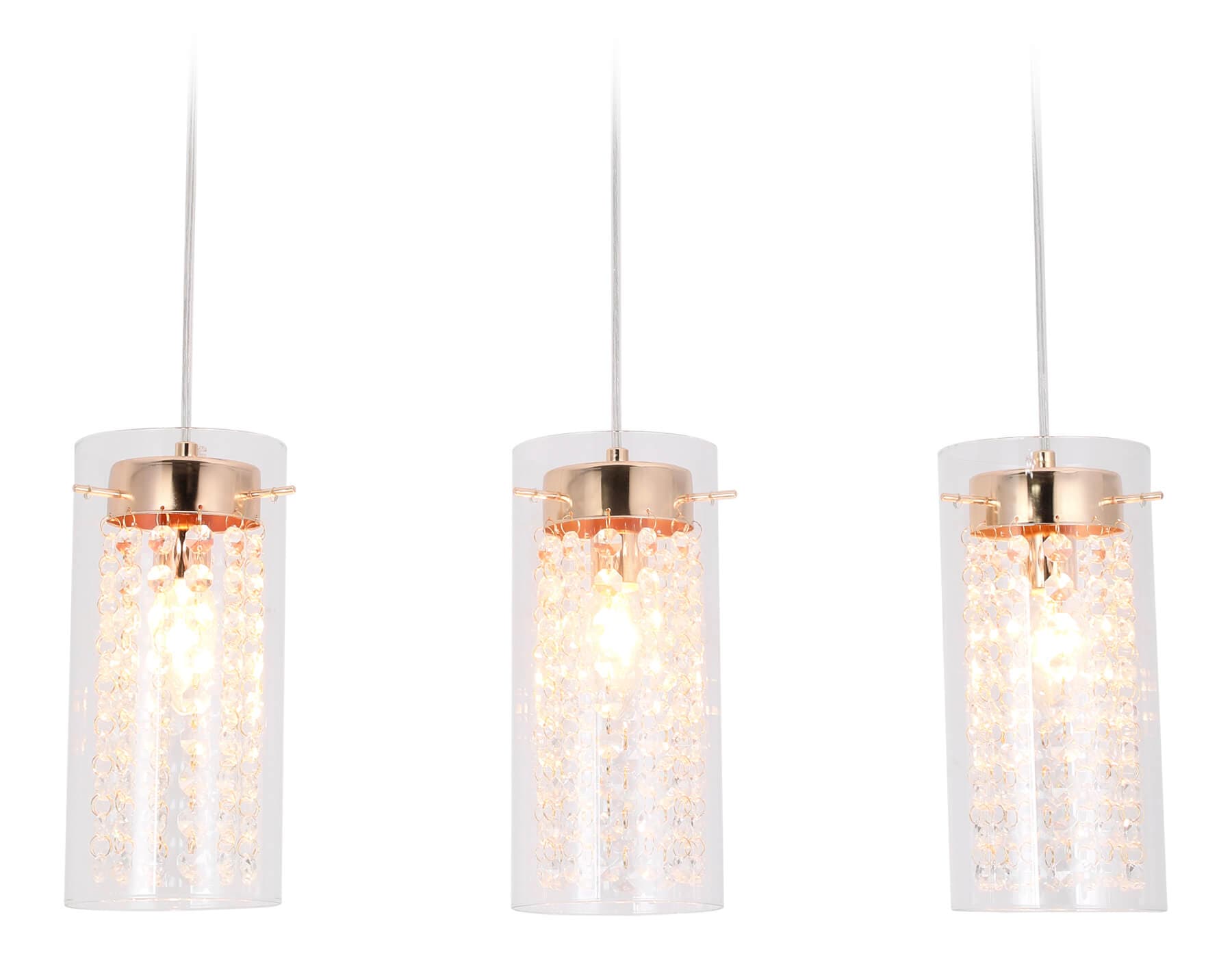 Ambrella Подвесной светильник с хрусталем TR3663/3 GD/CL золото/прозрачный E14/3 max 40W 560*110*800