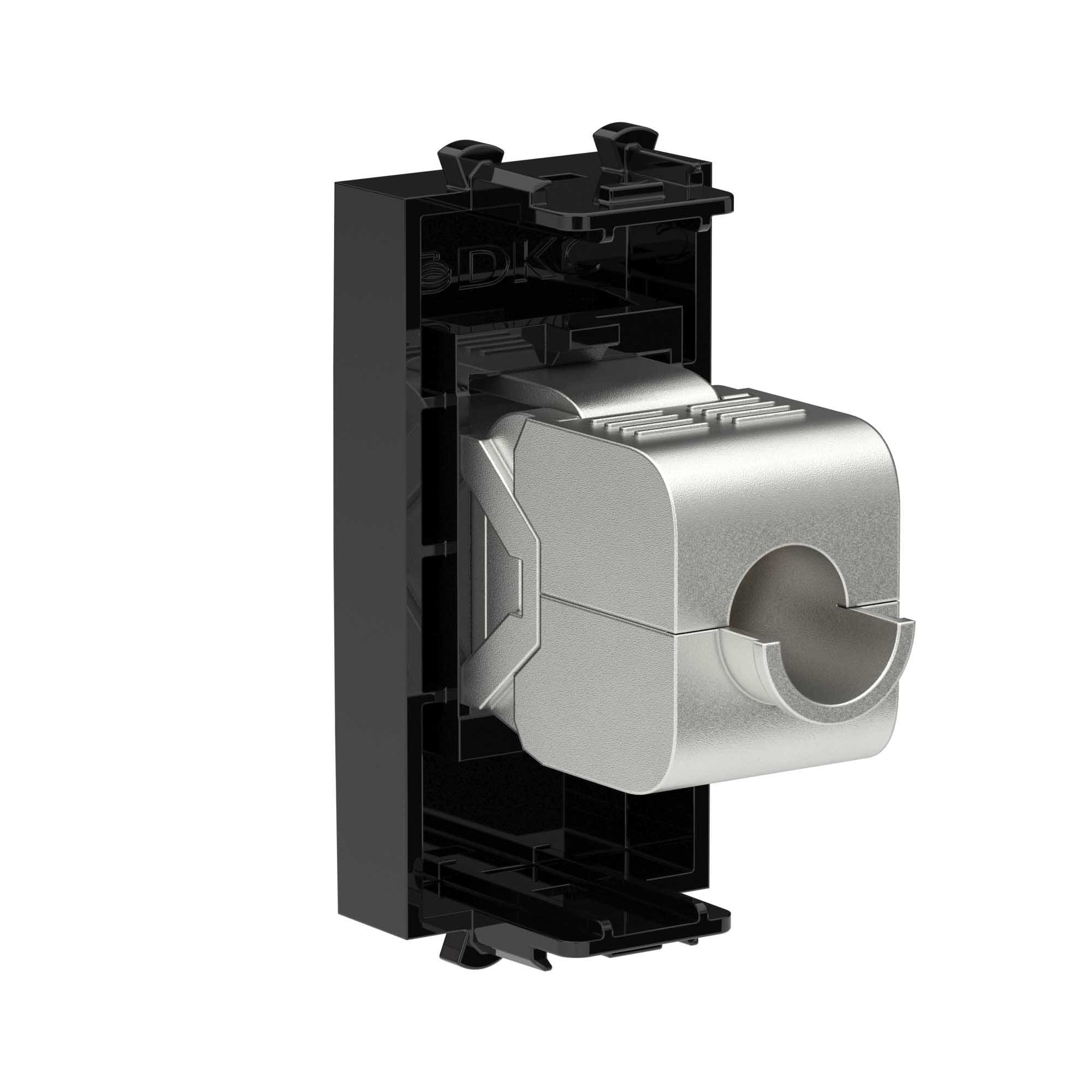 DKC Компьютерная розетка RJ-45 без шторки модульная, кат.5е экранированная, "Avanti", "Черный квадрат", 1 модуль — миниатюра 3