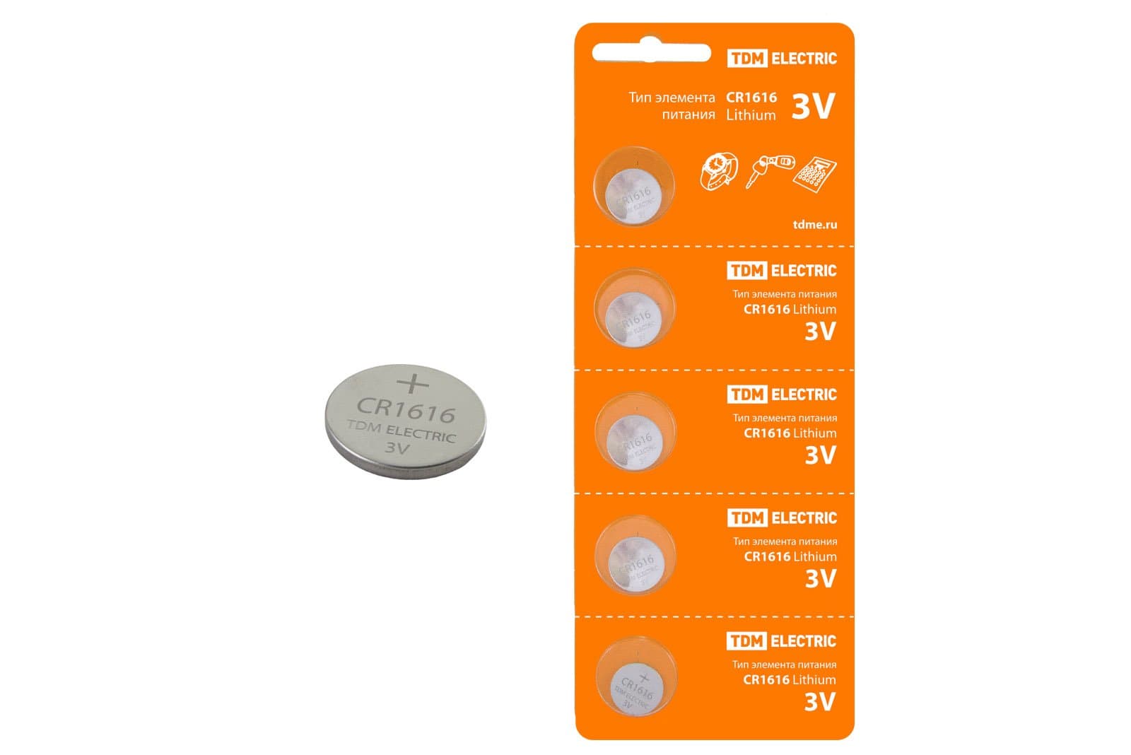 TDM Элемент питания CR1616 Lithium 3V BP-5 SQ1702-0025