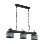 Eglo TURROCK Подвесной потолочный светильник (люстра) TURROCK, 3Х28W, E27, L880, B180, H1100, сталь, серая 43447