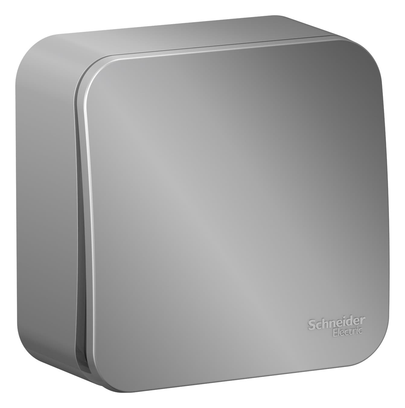 Systeme Electric Blanca наруж Алюминий Выключатель 1-клавишный с самовозвратом, 10А, 250В, изолир. пластина — миниатюра 2