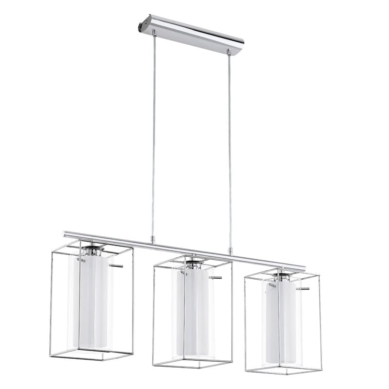 Eglo Подвес LONCINO 1, 3х60W (E27), сталь, хром/стекло, сатиновое стекло 94378