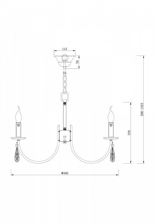 Freya Crystal Никель Люстра FR1006PL-06N — миниатюра 4