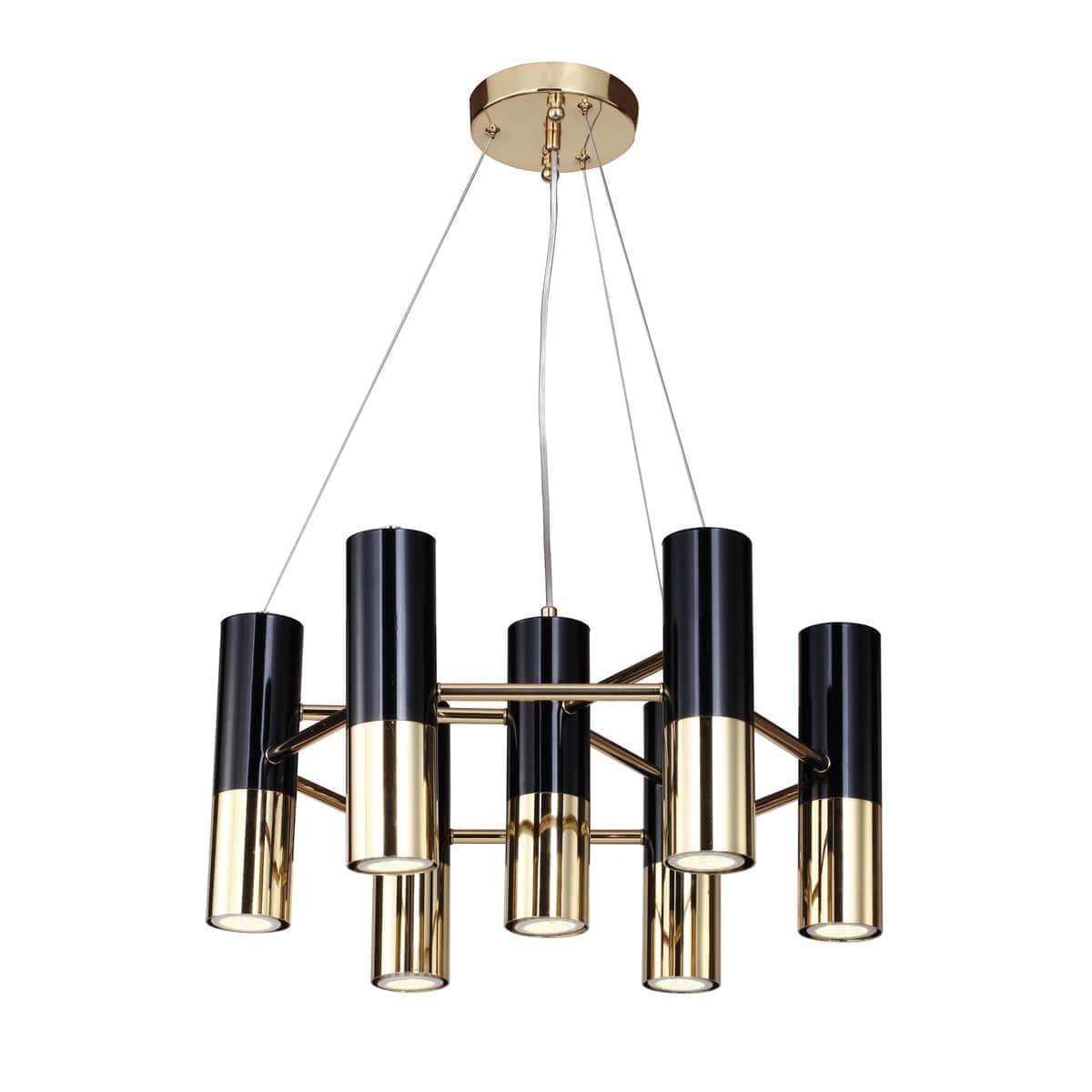 Favourite Черная/Золото Люстра 7*GU10LED*4W 1600-7P — миниатюра 1