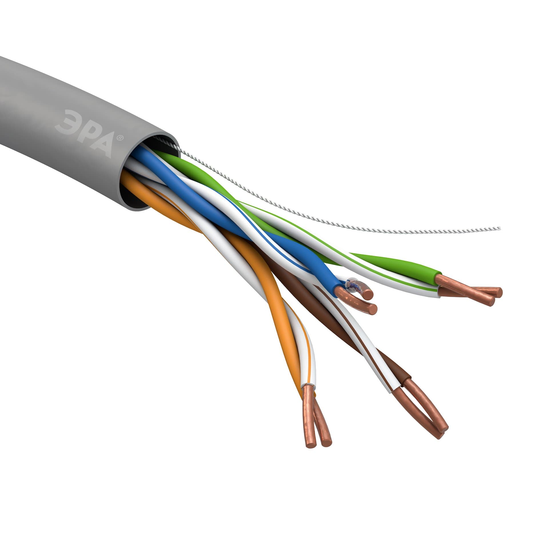 ЭРА U-4-PVC Кабель витая пара U/UTP 4x2x24 AWG Cat5e CU PVC 305м