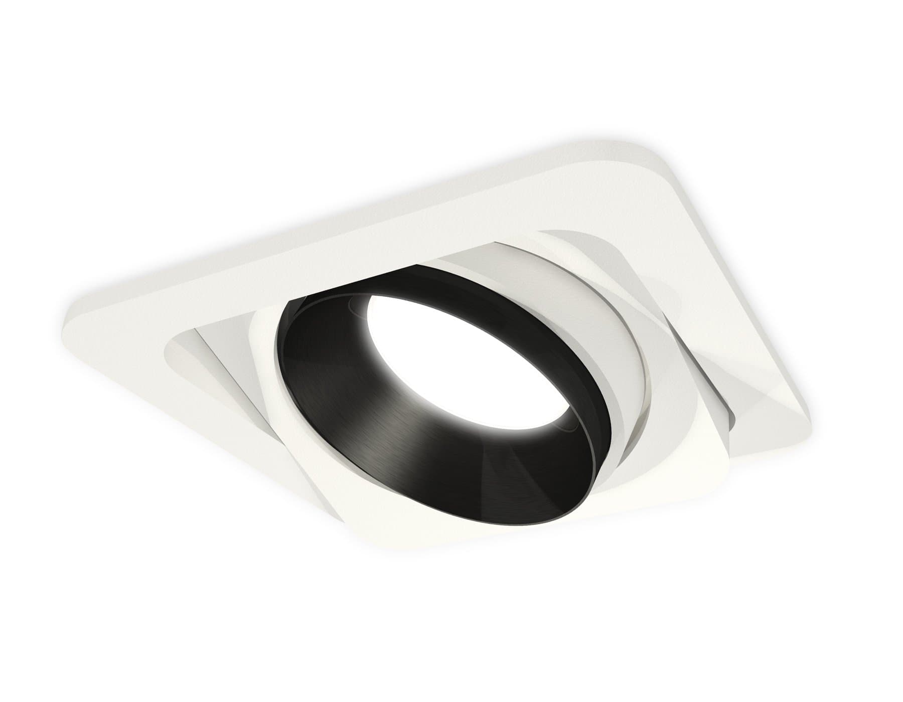 Ambrella Комплект встраиваемого поворотного светильника XC7658021 SWH/PBK белый песок/черный полированный MR16 GU5.3 (C7658, N7031)