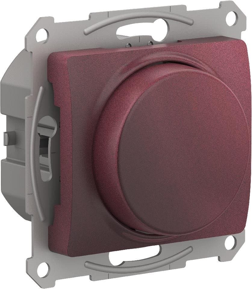 Systeme Electric Glossa Баклажановый Светорегулятор (диммер) поворотно-нажимной, 315Вт, механизм