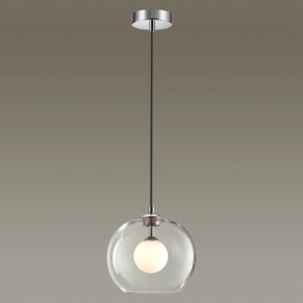 Odeon Light 4955/1 PENDANT ODL22 237 хром/ белый/прозрачный/стекло Подвес G9 1*40W LOSTAR — миниатюра 4