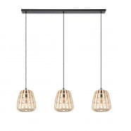 Eglo 390153 Подвесной светильник HL/3 E27 black/bamboo 'MONTEZUELO'