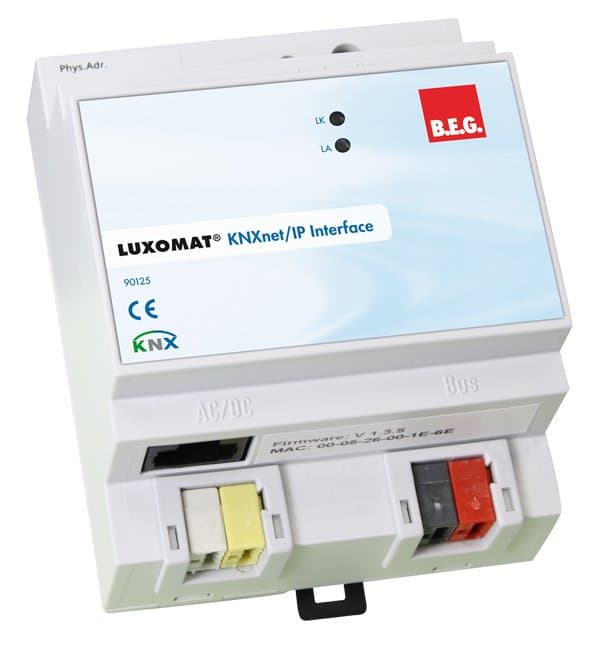 BEG Интерфейс данных KNX-IP для KNX на DIN рейку, 4TE / IP20 /Белый 90125