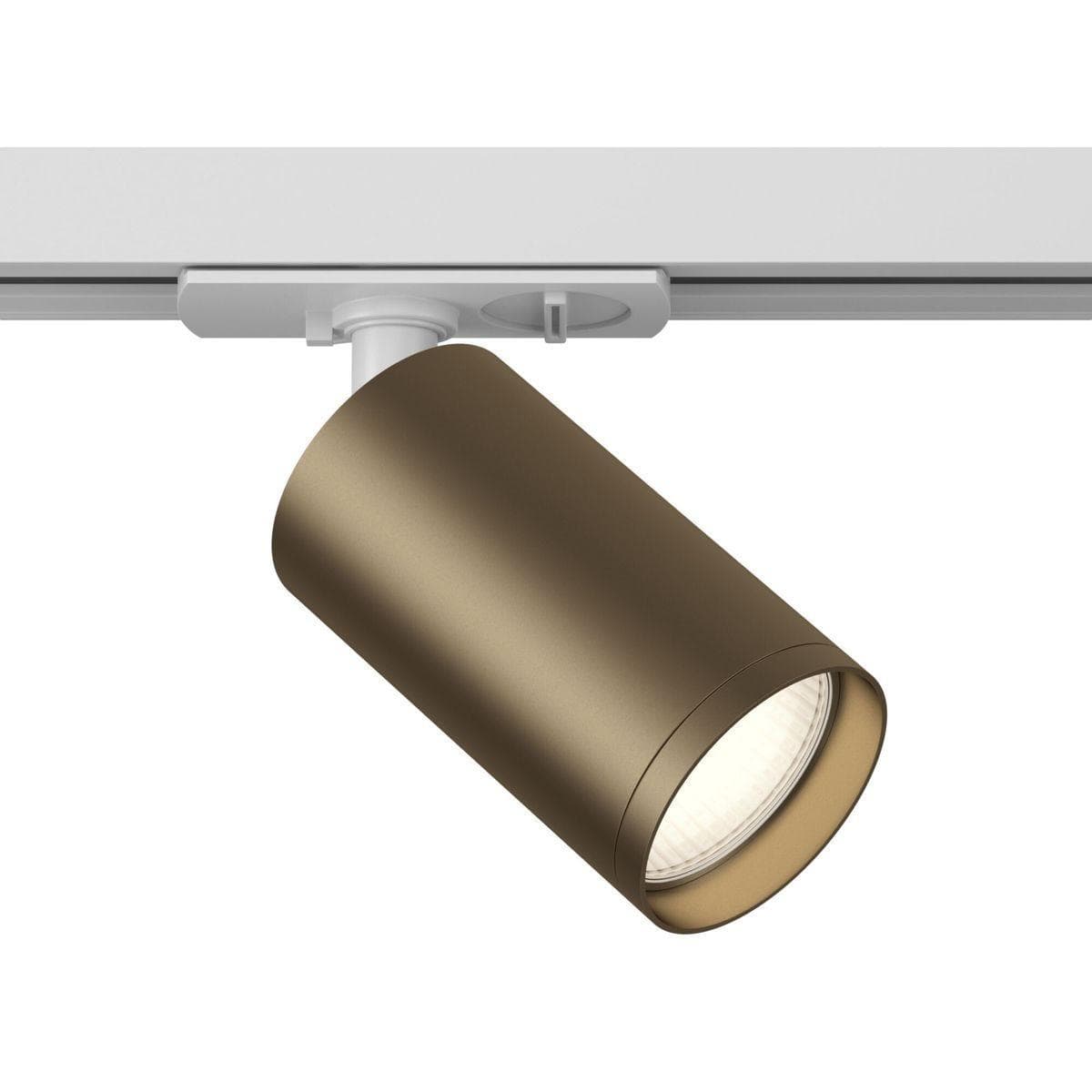 Maytoni Single phase track system Белый и Бронза матовая Светильник трековый (Набор) ( TR020-01W+TRA020-01BZ) TR020-1-GU10-WBZ — миниатюра 1