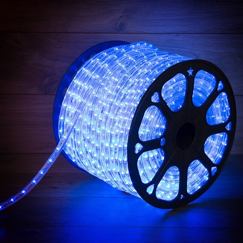 NEON-NIGHT Дюралайт LED, постоянное свечение (2W) - синий, 24 LED/м, Ø10мм, бухта 100м 121-123-3