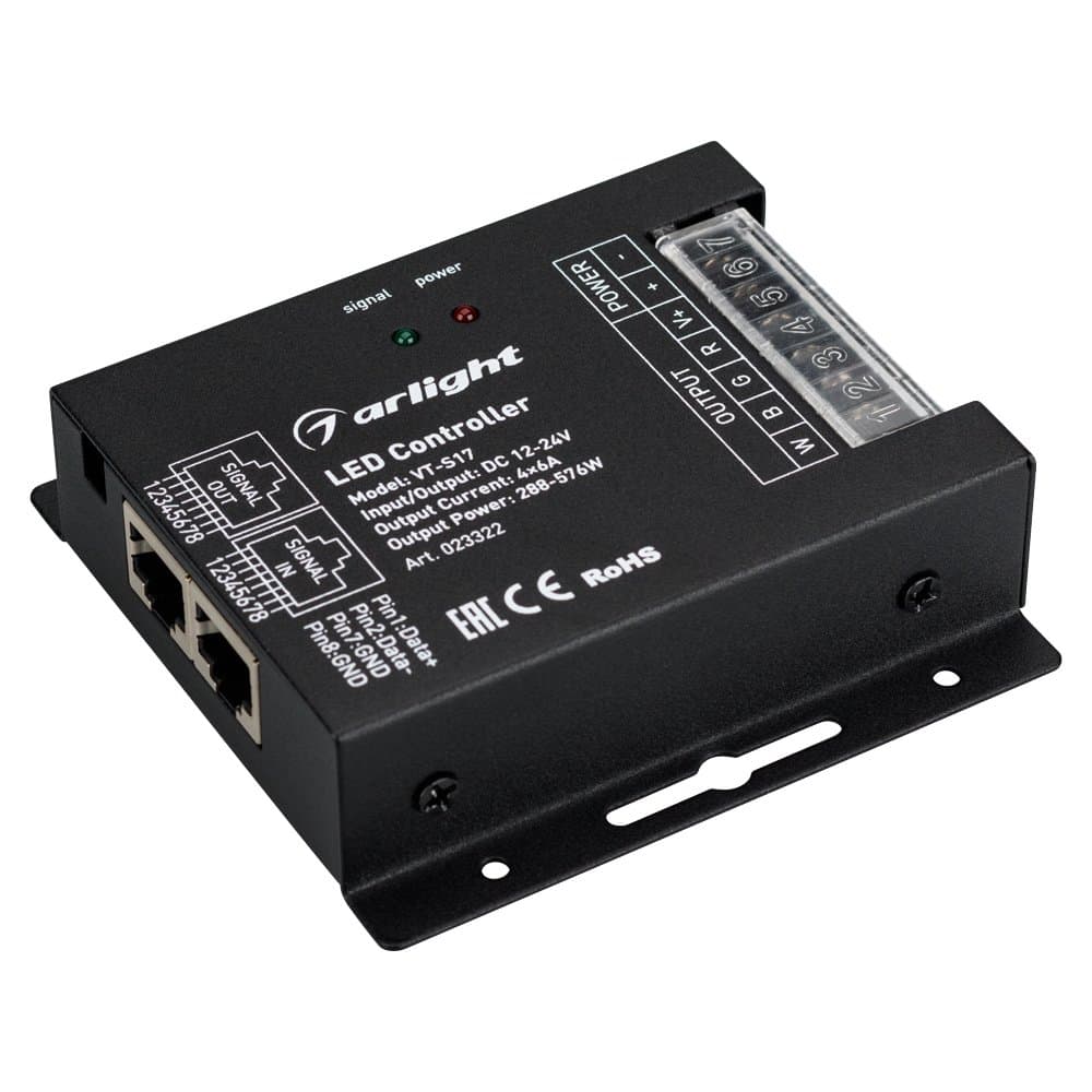 Arlight Контроллер VT-S17-4x6A (12-24V, ПДУ Овал, RF) (IP20 Металл, 3 года) 023322 — миниатюра 4