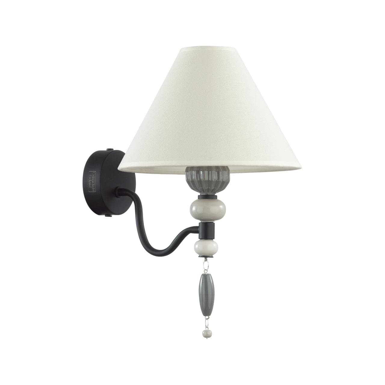 Odeon Light 4896/1W MODERN ODL_EX23 25 черный матов./серый/молочный металл/керамика/ткань Бра E14 1*40W SOCHI — миниатюра 1