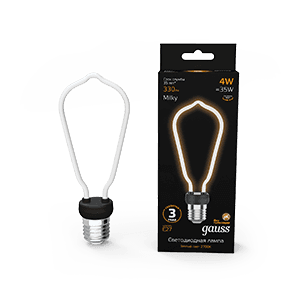 Gauss Лампа Filament Artline ST64 4W 330lm 2700К Е27 milky LED 1005802104