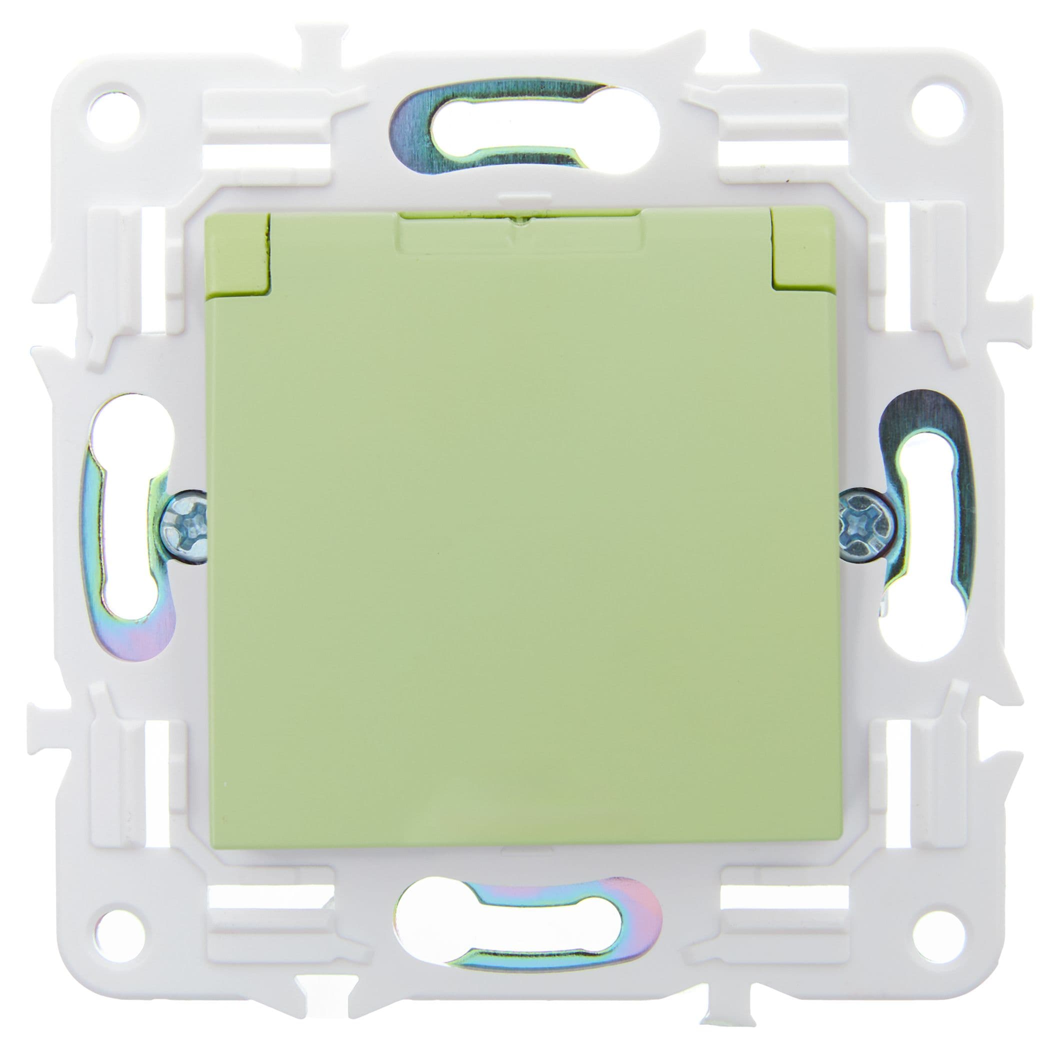 IEK SKANDY Мятный Розетка с/з с защитными шторками и крышкой 16А IP44 SK-R11G — миниатюра 2