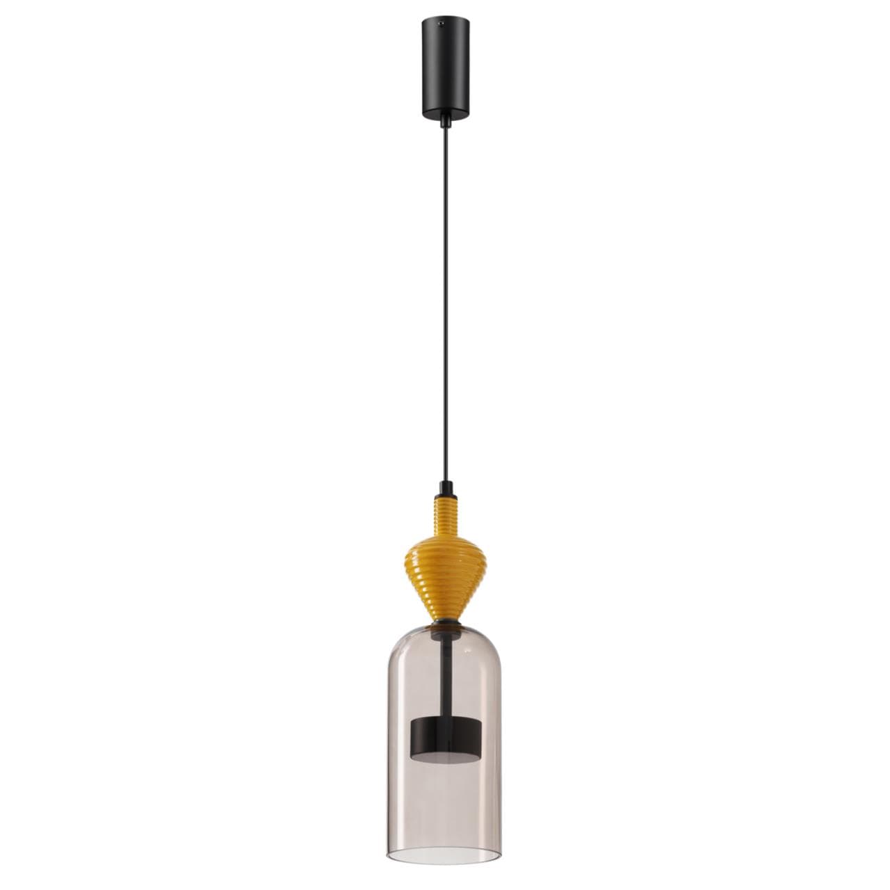 Odeon Light 5046/12LB L-VISION ODL24 299 черный/светл.коричневый/металл/стекло/керамика Подвес LED 12W 4000К 1400Лм PALLETA