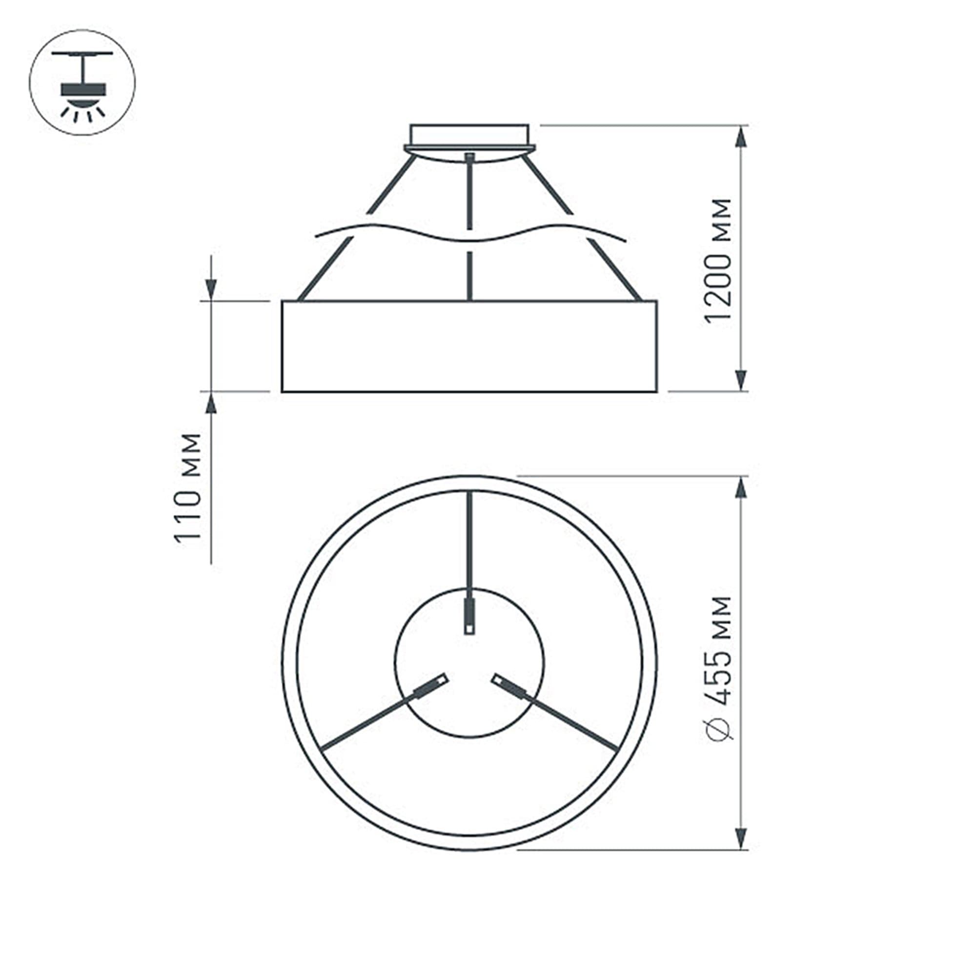 Arlight Светильник SP-TOR-RING-HANG-R460-33W Warm3000 (WH, 120 deg) (IP20 Металл, 3 года) 022146(1) — миниатюра 3