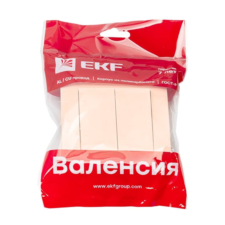 EKF PROxima Валенсия выключатель 2-кл. 10А кремовый — миниатюра 2