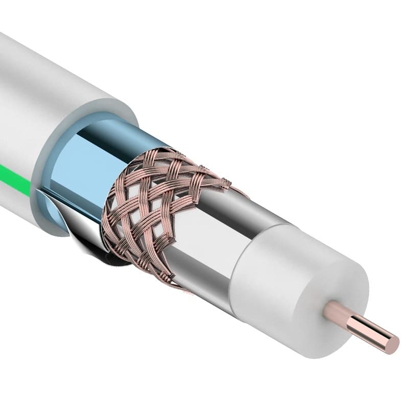 Кабель RG-6U+CU, (75%), 75 Ом, 100м., белый, (тройной экран), "MASTER" Rexant 01-2241