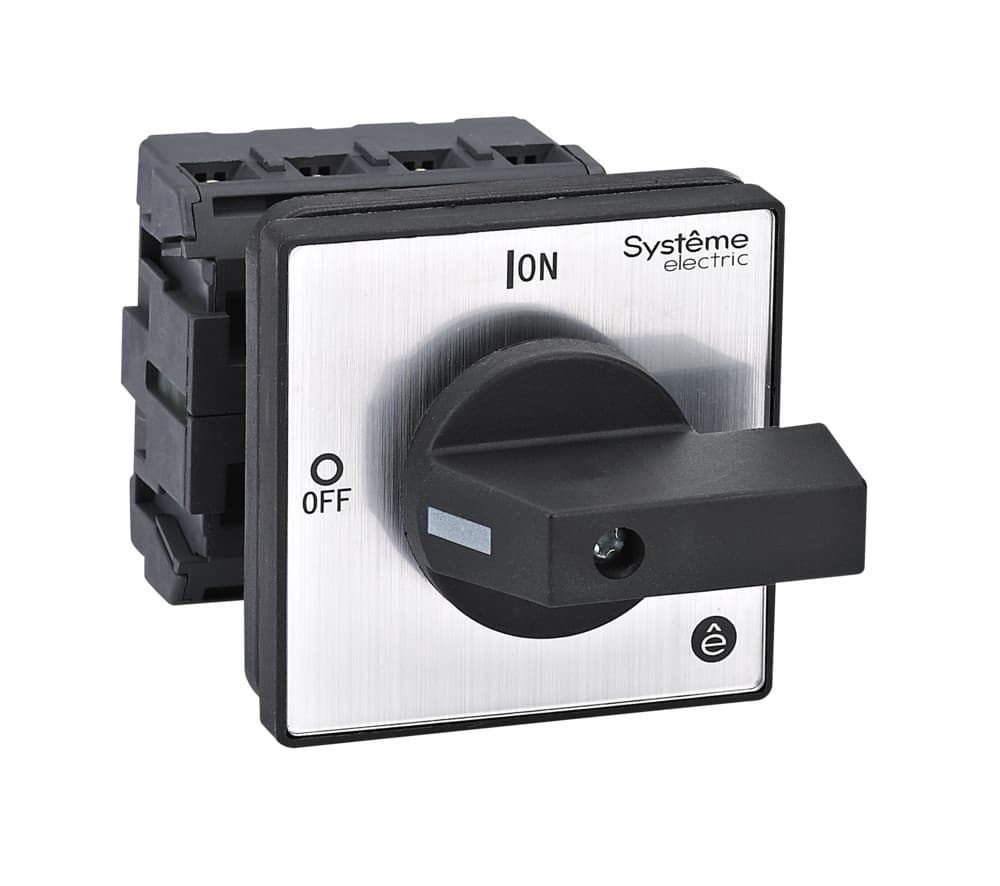 Systeme Electric Выключатель-разъединитель 4P 32A IP20 с чёрной рукояткой на дверцу 4 винтами