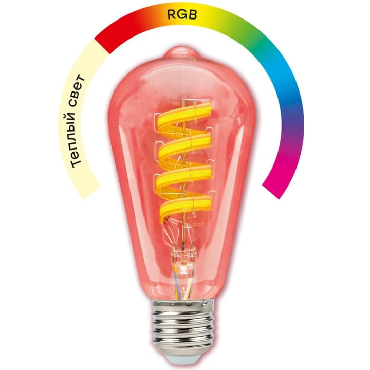 EKF Умная филаментная RGB лампа E27 ST64 — миниатюра 2