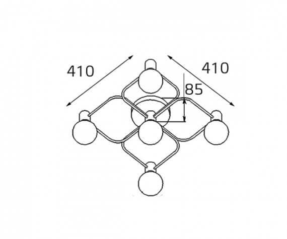 ITALLINE Vega PL 6088/5 bronze светильник потолочный — миниатюра 3