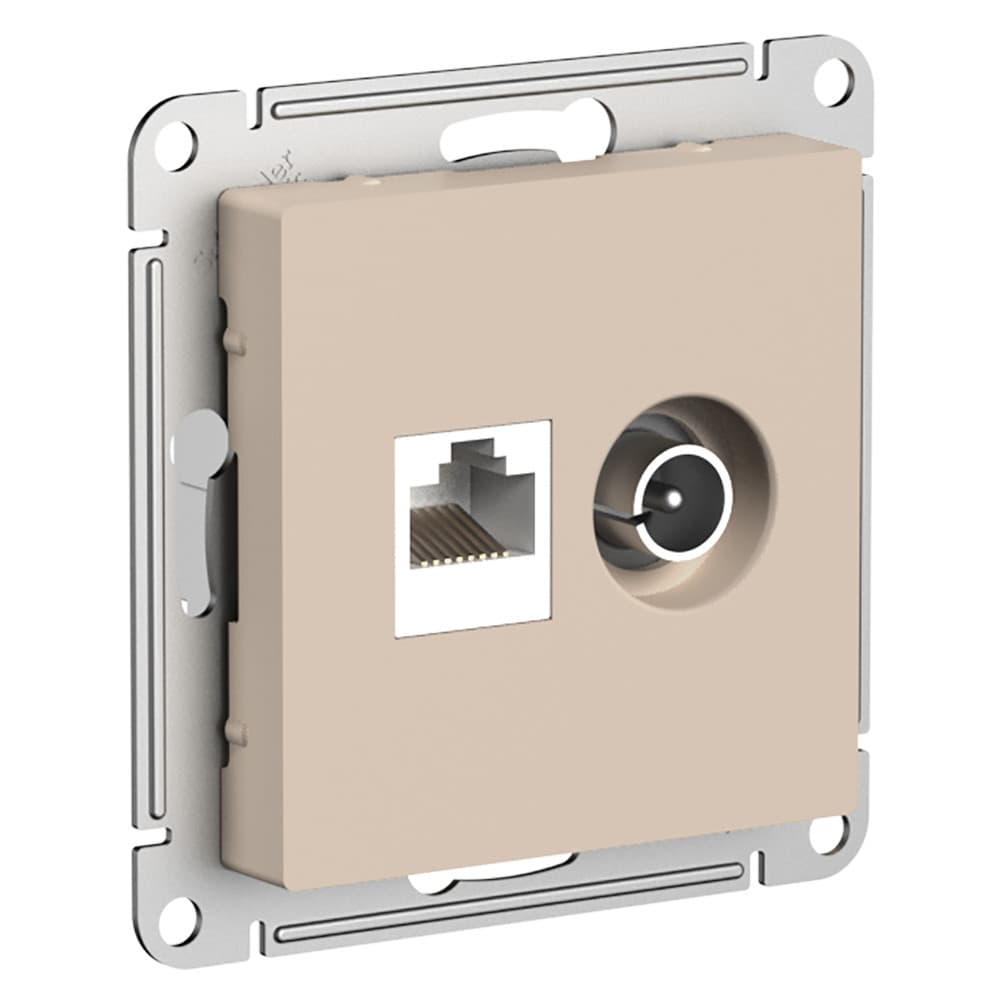Systeme Electric AtlasDesign Песочный Розетка двойная ТВ + компьютерная RJ45, кат. 5Е
