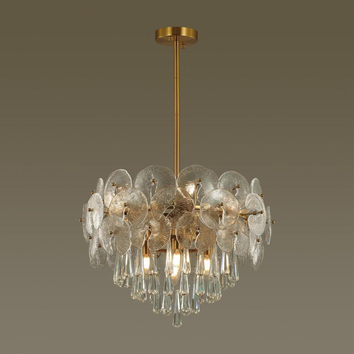 Odeon Light 4984/8 HALL ODL22 381 золотой/стекло/хрусталь Люстра E14 8*40W SEMURA — миниатюра 4