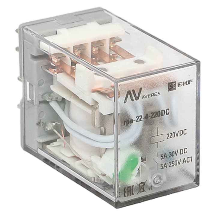 EKF Реле промежуточное RPA 22/4 5A 220В DC AVERES