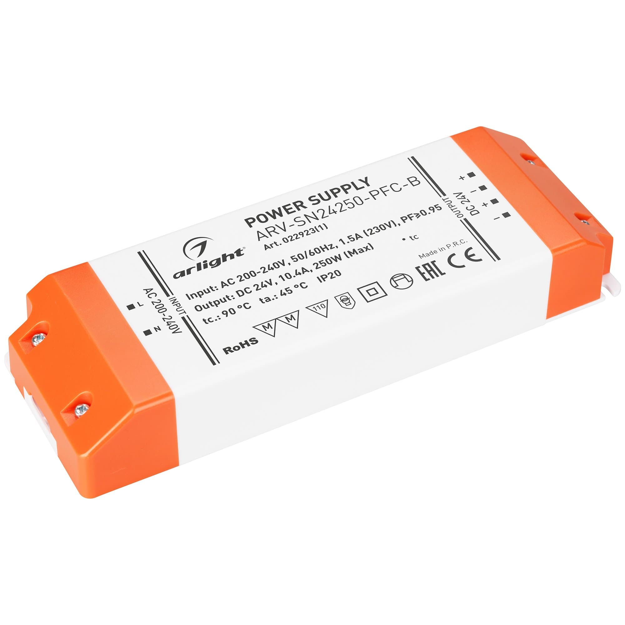 Arlight Блок питания ARV-SN24250-PFC-B (24V, 10.4A, 250W) (IP20 Пластик, 3 года) 022923(1) — миниатюра 1