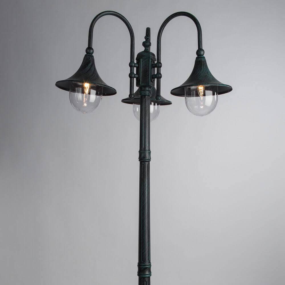 Arte Lamp Malaga Медь/Белый Светильник уличный наземный 3x75W E27 A1086PA-3BG — миниатюра 2