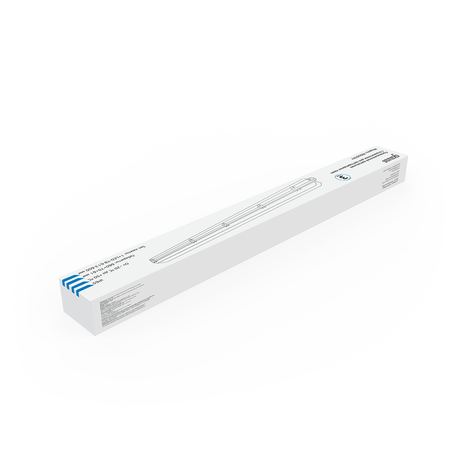 Gauss Светильник линейный СПП-Т8-G13 INDUSTRY 220-230V IP65 660*70*61мм для LED ламп 1х600мм 909410160 — миниатюра 3