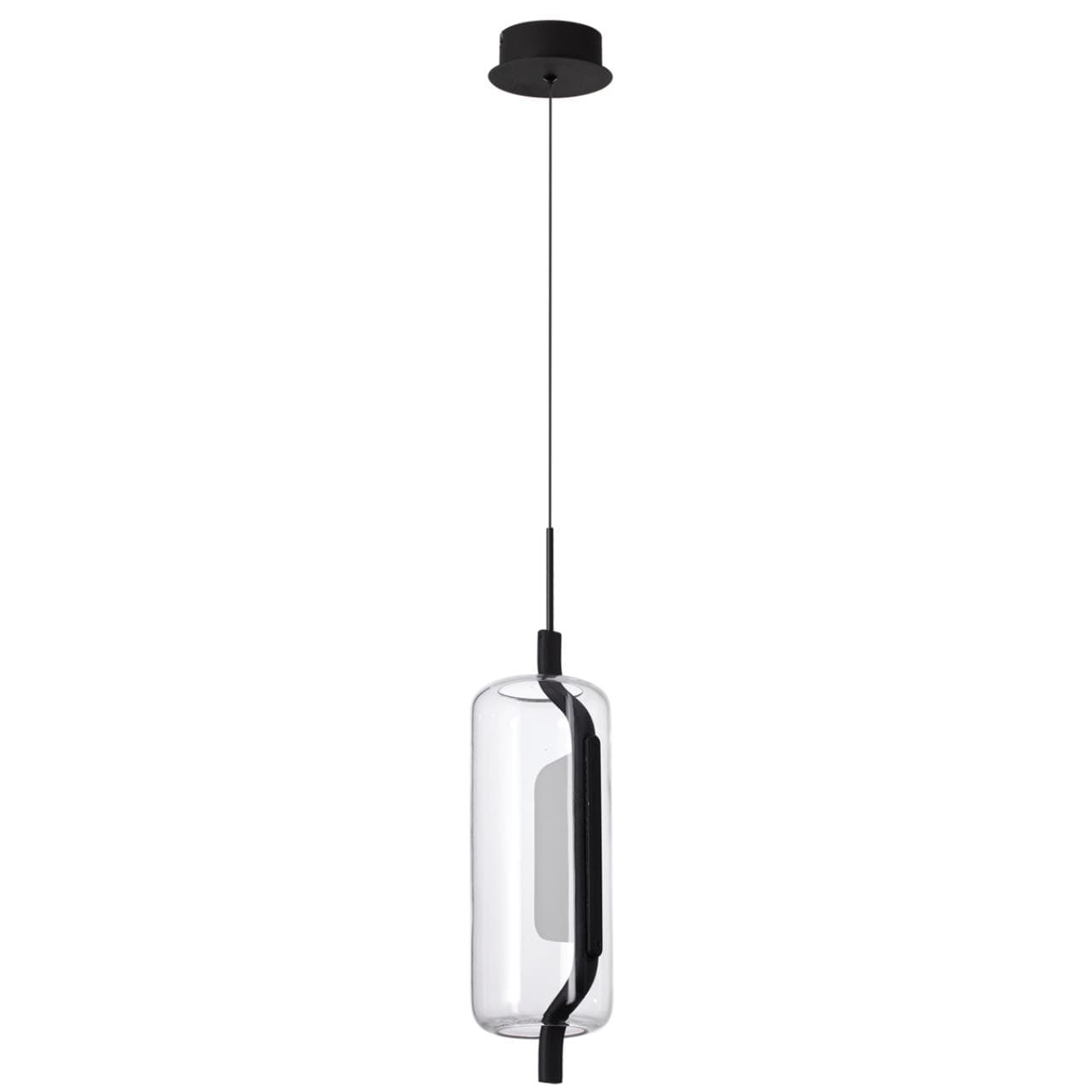 Odeon Light 5003/10L L-VISION ODL23 283 черный матовый/прозрачный/стекло Подвес LED 10W 3000K KAVIA — миниатюра 1