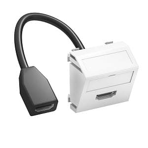 OBO Bettermann Розетка мультимедийная HDMI, 1 модуль Modul45, 45х45 мм (наклонная) с кабелем, белая 6104838 — миниатюра 2