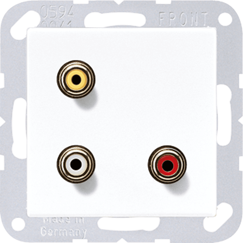 JUNG 2x Cinch Audio (RCA) / Composite Video, белый MAA1031WW