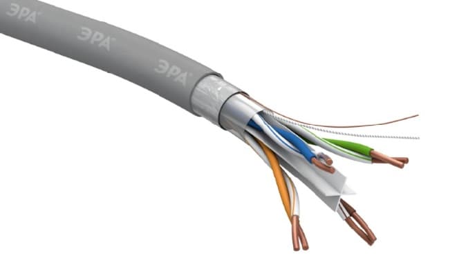ЭРА Кабель витая пара F-4-PVC-6 F/UTP 4x2x23 AWG Cat 6 CU PVC 305 метров