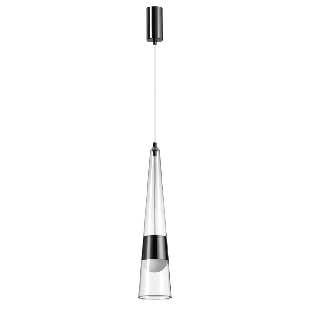 Odeon Light 5044/12L L-VISION ODL24 301 глянц.темн.хром/прозрачный/металл/стекло Подвес LED 12W 3000K 1334Лм LUMP